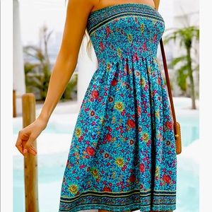 Floral Boho Summer Dress Beach Cover Up Sundress